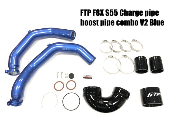 FTP ahtoputket (sininen) sis. J-pipe, BMW S55 M2C, M3, M4 (F80/F82)