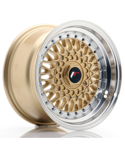 JR Wheels JR9 15x8 ET20 4x100/108 Gold w/ Machined Lip