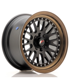 JR Wheels JR10 15x8 ET20 4x100/108 Matt Black w/ Bronze Lip