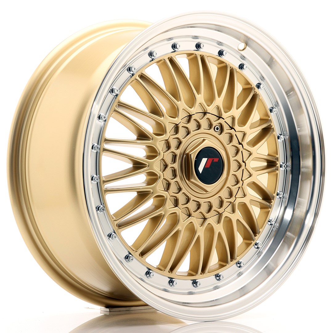 JR Wheels JR9 18x8 ET35-40 (Custom PCD) Gold w/ Machined Lip