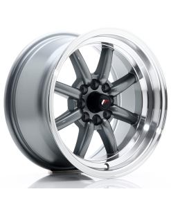 JR Wheels JR19 15x8 ET0 4x100/114 Gun Metal w/ Machined Lip