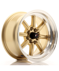JR Wheels JR19 15x8 ET0 4x100/114 Gold w/ Machined Lip