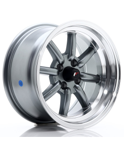 JR Wheels JR19 15x8 ET0 4x100 Gun Metal w/ Machined Lip