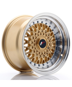 JR Wheels JR9 15x9 ET10 4x100/108 Gold w/ Machined Lip
