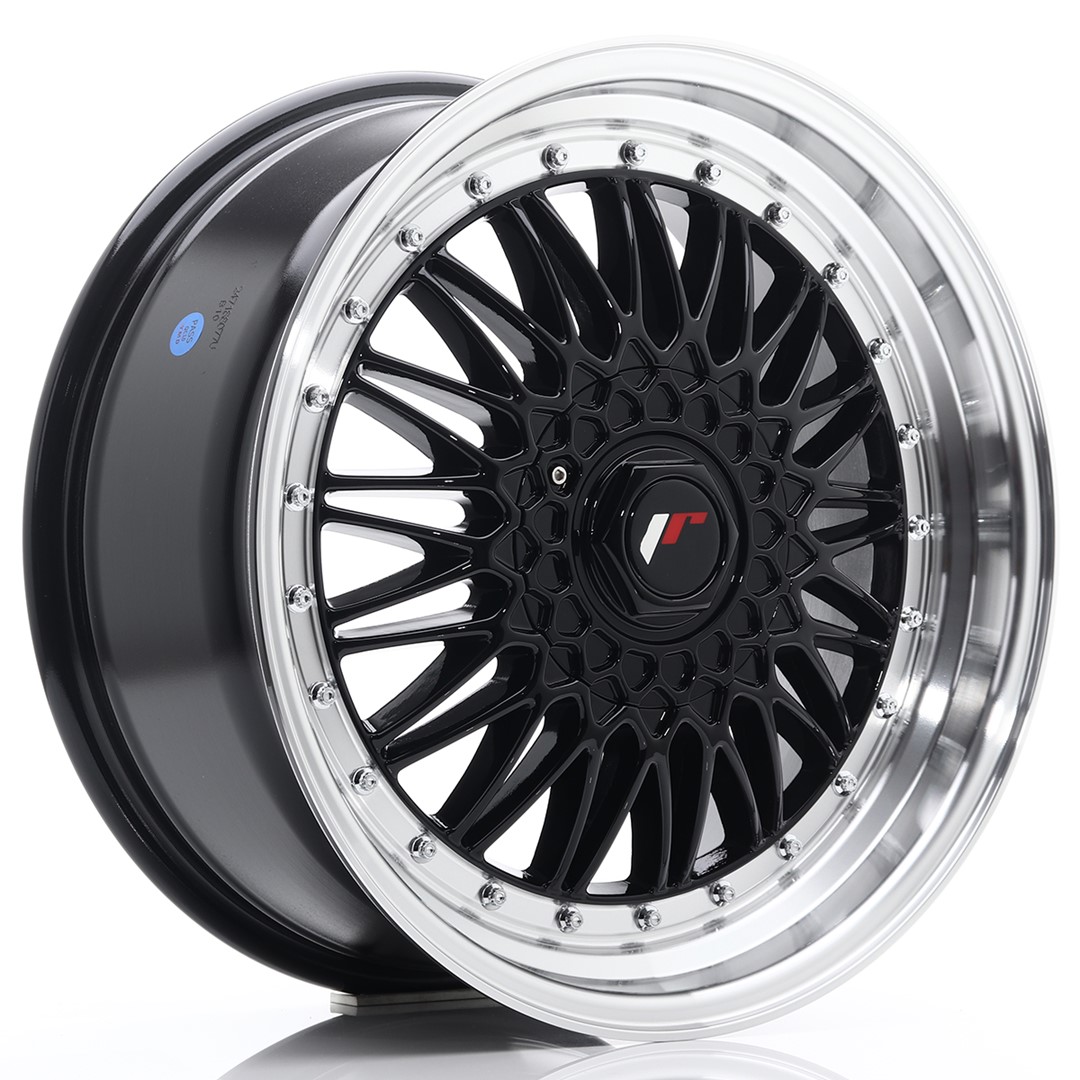 JR Wheels JR9 18x8 ET35-40 (Custom PCD) Gloss Black w/ Machined Lip