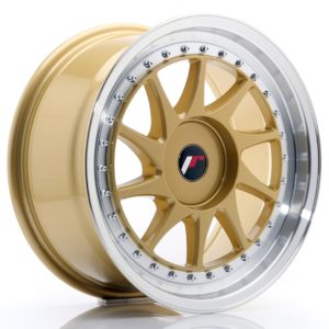JR Wheels JR26 17x8 ET20-35 (Custom PCD) Gold w/Machined Lip