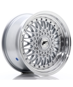 JR Wheels JR9 16x8 ET25 4x100/108 Silver w/ Machined Lip+Silver Rivets
