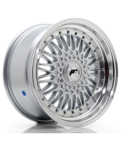 JR Wheels JR9 17x8,5 ET20-35 (Custom PCD) Silver w/ Machined Lip+Silver Rivets