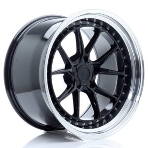 JR Wheels JR39 19x11 ET0-25 5H (Custom PCD) Glossy Black w/Machined Lip