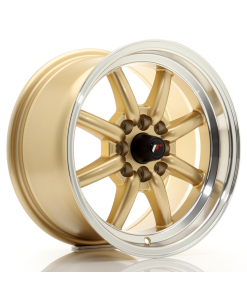 JR Wheels JR19 15x8 ET20 4x100/114 Gold w/ Machined Lip