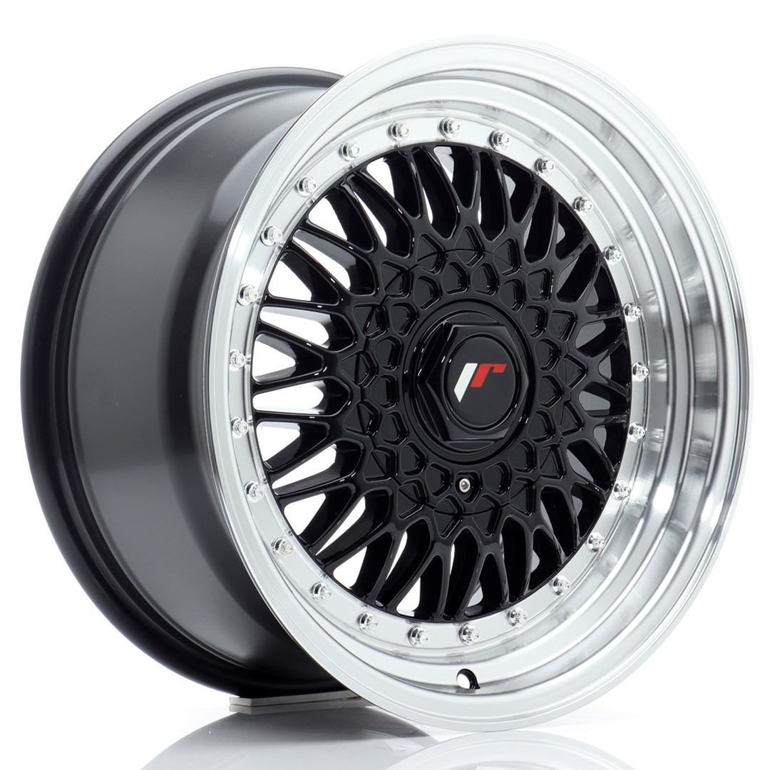 JR Wheels JR9 16x8 ET25 (Custom PCD) Gloss Black w/ Machined Lip