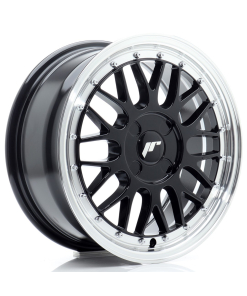 JR Wheels JR23 16x7 ET20-45 4H (Custom PCD) Gloss Black w/ Machined Lip