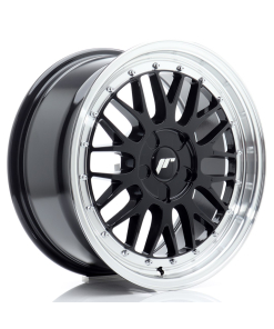 JR Wheels JR23 17x8 ET20-45 5H (Custom PCD) Gloss Black w/ Machined Lip
