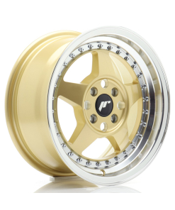 JR Wheels JR6 15x7 ET35 4x100 Gold w/ Machined Lip
