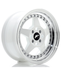 JR Wheels JR6 15x7 ET35 4x100 White w/ Machined Lip