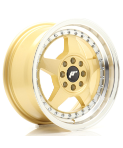 JR Wheels JR6 15x7 ET25 4x100/108 Gold w/ Machined Lip