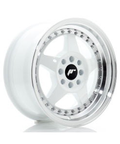 JR Wheels JR6 15x7 ET25 4x100/108 White w/ Machined Lip