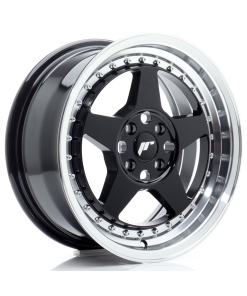 JR Wheels JR6 16x7 ET35 4x100 Gloss Black w/ Machined Lip