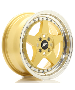 JR Wheels JR6 16x7 ET35 4x100 Gold w/ Machined Lip