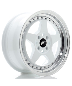 JR Wheels JR6 16x7 ET35 4x100 White w/ Machined Lip