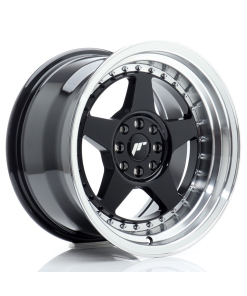 JR Wheels JR6 16x9 ET20 4x100/108 Gloss Black w/ Machined Lip