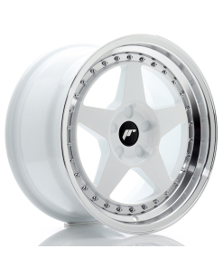 JR Wheels JR6 17x9 ET20-35 5H (Custom PCD) White w/ Machined Lip