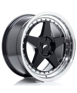 JR Wheels JR6 18x9,5 ET20-40 5H (Custom PCD) Gloss Black w/ Machined Lip