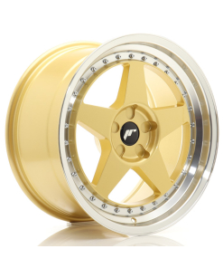 JR Wheels JR6 18x9,5 ET20-40 5H (Custom PCD) Gold w/ Machined Lip