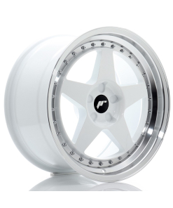 JR Wheels JR6 18x9,5 ET20-40 5H (Custom PCD) White w/ Machined Lip