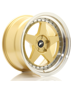 JR Wheels JR6 18x10,5 ET0-25 5H (Custom PCD) Gold w/ Machined Lip