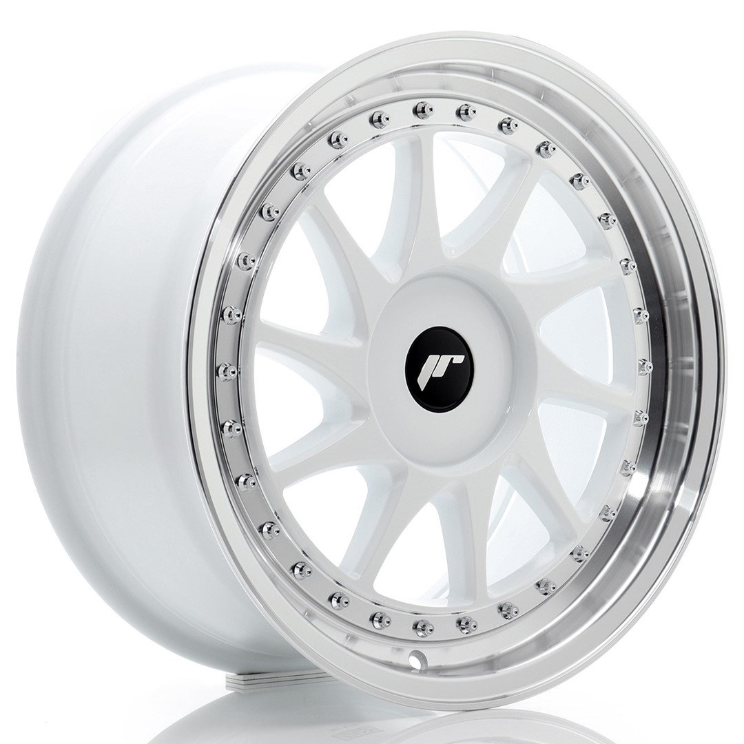 JR Wheels JR26 17x8 ET20-35 (Custom PCD) White w/ Machined Lip