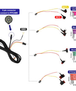 Lisävirran johtosarja FitcamX autokameralle