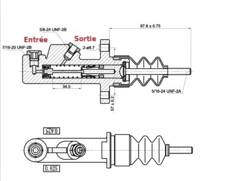 Handbrake cylinder