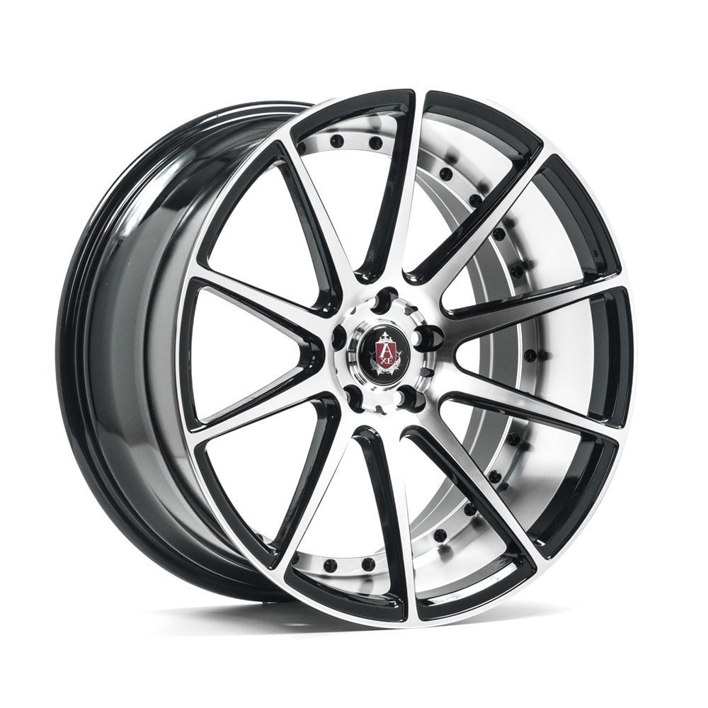 AXE EX16 vanne, 19x9.5 / 5x112 ET42 BLACK POLISHED FACE & BARREL