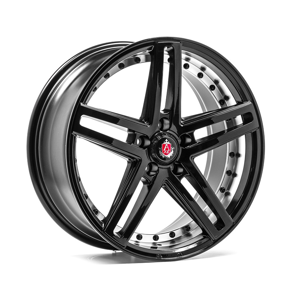 AXE EX20 vanne, 19x8.5 / 5x120 ET40 GLOSS BLACK & POLISHED BARREL