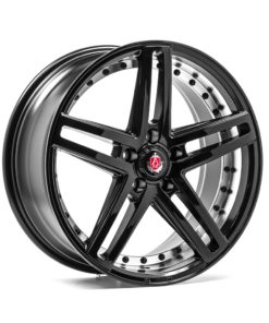 AXE EX20 vanne, 19x8.5 / 5x112 ET40 GLOSS BLACK & POLISHED BARREL