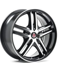 AXE EX5 vanne, 17x7.5 / 5x112 ET35 BLACK & POLISHED LIP