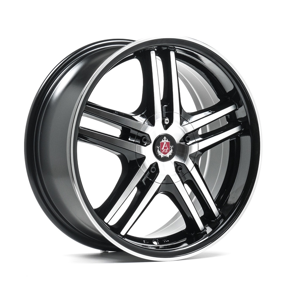 AXE EX5 vanne, 17x7.5 / 5x118 ET35 BLACK & POLISHED LIP